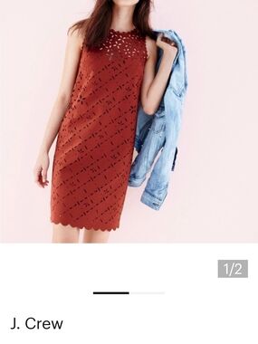 J. Crew Red Lazer cut shift dress